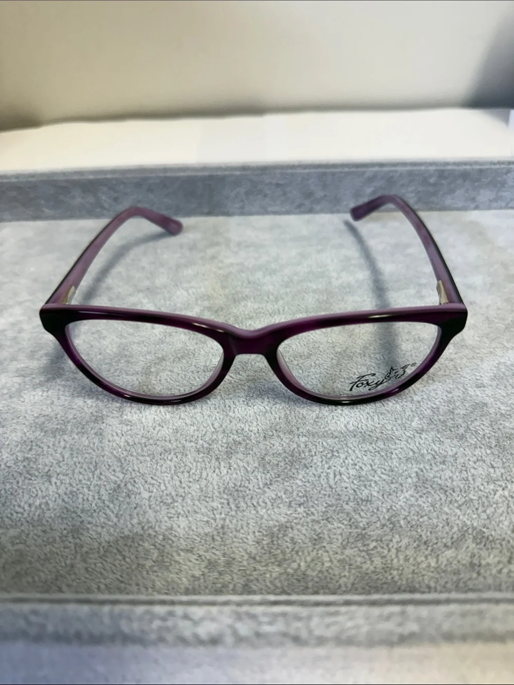 NWOT Foxy Molly Purple PLO Women's Cat-Eye Glasses frames Eyesize 51